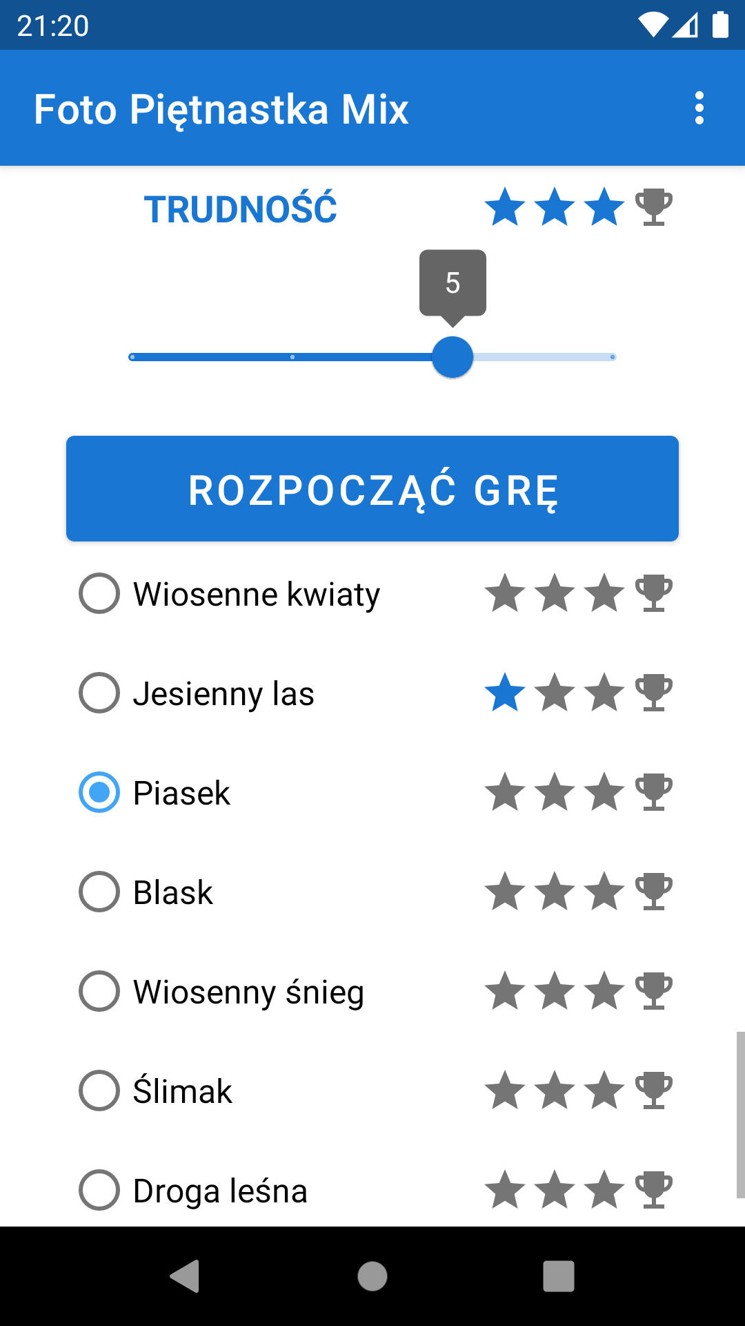 15 Photo Puzzle Sliding Puzzle Android Game Phone Screenshot - Polish
